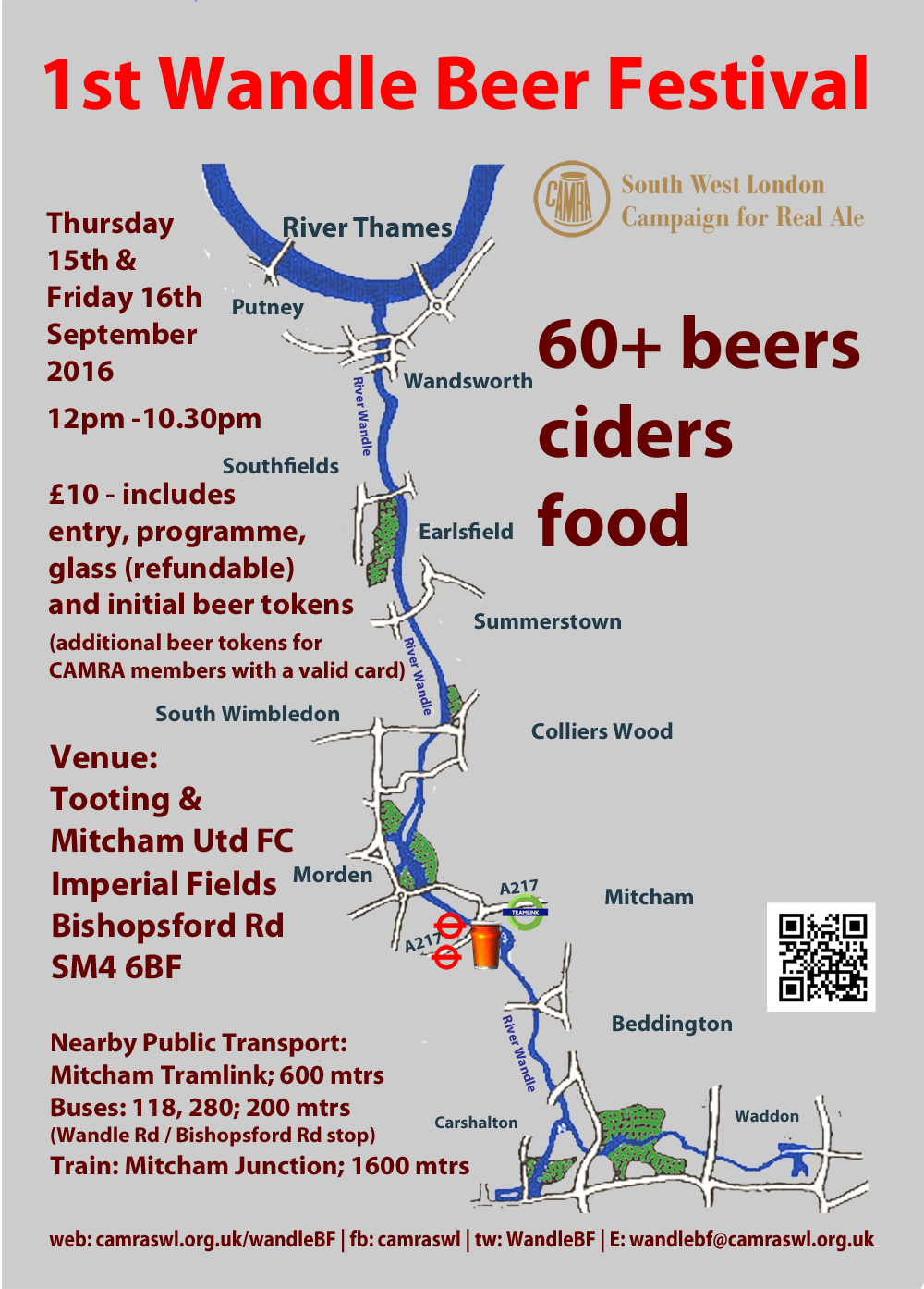 Poster for first Wandle Beer Festival