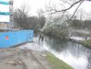 The footings for the new footbridge across the Wandle