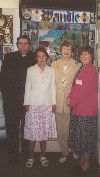 The formal group, with the Mayor are our chairman Andrew Wakefield, our archivist marguerite Lee Delisle and Meg Thomas who created the new exhibition