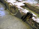 The waterwheel pit and sluice gate bracket of the waterwheel within Bennet's mill