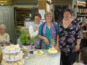 Meg, with her daughters Jeanne (on the left) and Sue